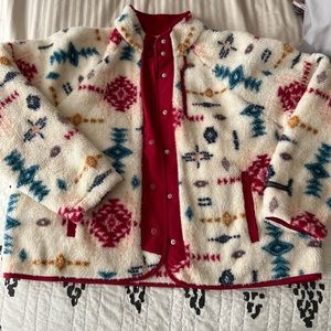 Ocean coast multi colored fleece size large